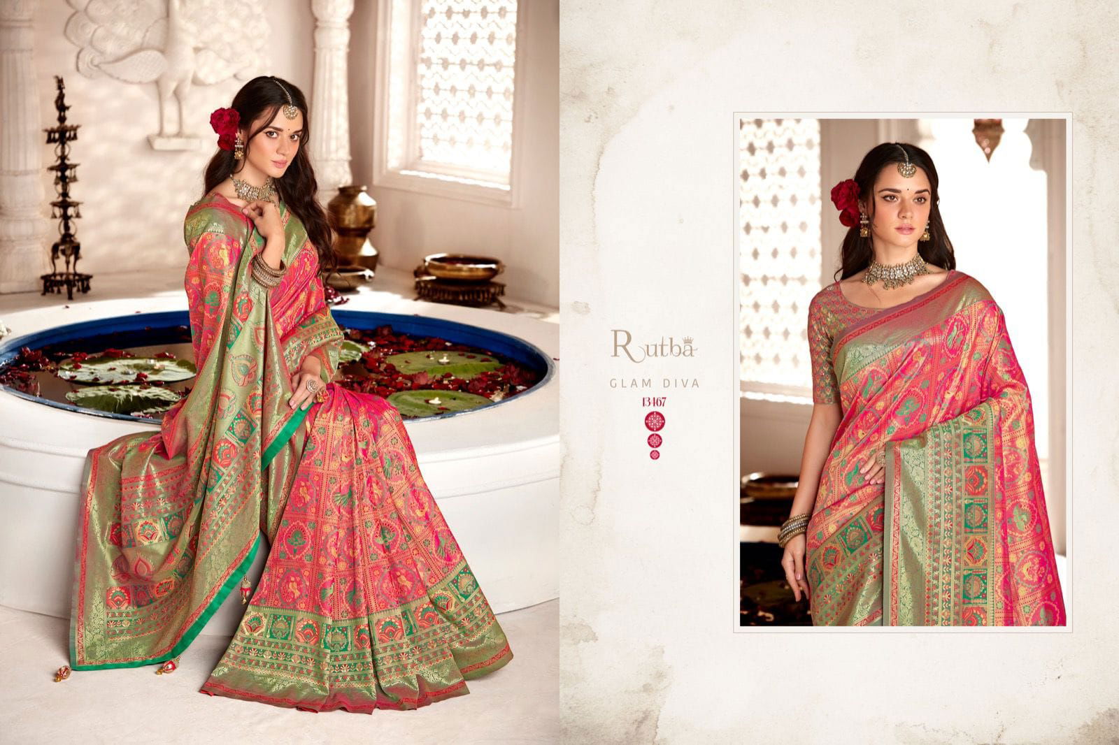 Rutba Vol 9 By Krishna Gokul Silk Wedding Sarees Catalog